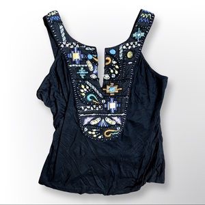 KAS New York Anthropologie Beaded Tank